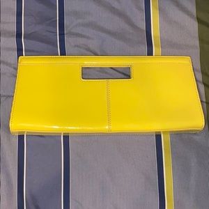 Alfani green patent leather handle clutch